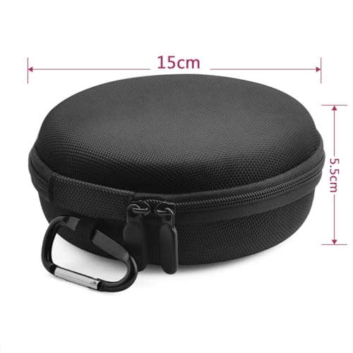 NUOBESTY Zippered Hard Storage Case for Headphones Earbud Pouch Compact for Earphones USB Cables Accessories Protective Black Case