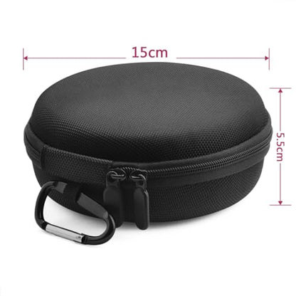 NUOBESTY Zippered Hard Storage Case for Headphones Earbud Pouch Compact for Earphones USB Cables Accessories Protective Black Case