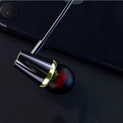 Single Earphone One Side Earplugs with Microphone 3.5mm Plug Single Earbud Stereo Sound Reinforced Cord Compatible with Smartphone MP3,Radio