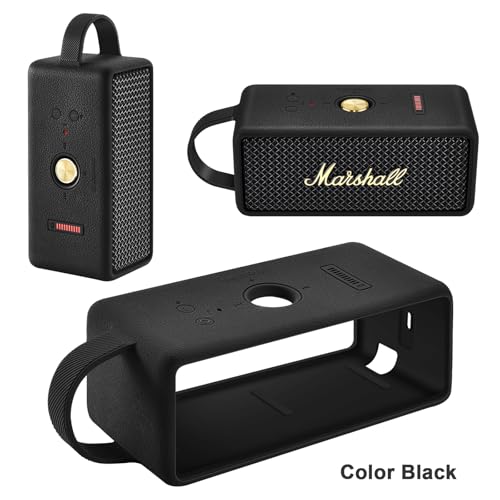 Silicone Protective Case Skin Cover Compatible with Marshall Emberton III Portable Bluetooth Speaker (Black)