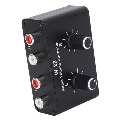 3.5mm Volume Control Box with Balance Adjustment, Stepless Knob Stereo Switcher Compatible Headphones Speakers PC Phone Tablet for Precise Sound Management