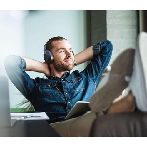 Philips Audio H2005BK/00 Over-Ear Stereo Headphones Wired (2 m Cable, 40 mm Neodymium Drivers, Passive Noise Isolation, Adjustable Headband, Lightweight) Black - size: One Size No Mic