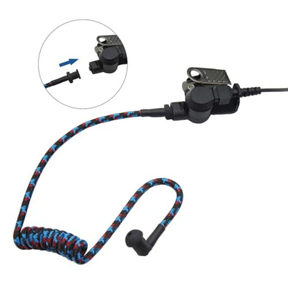 WODASEN Replacement Braided Nylon Fiber Acoustic Coil Tube Moisture Proof Color for Radio Earpiece Headset FBI Police Accessories (Blue-Red-Black-1) - color: Blue-Red-Black-1