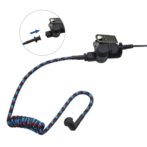 WODASEN Replacement Braided Nylon Fiber Acoustic Coil Tube Moisture Resistant Waterproof Color for Radio Earpiece (Blue-Red-Black-2) - color: Blue-Red-Black-2