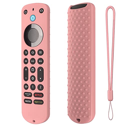 Silicone Cover for Voice Remote Pro 2022, Silicone Case Cover for Voice Remote Pro 2022 with Lanyard (Pink) - color: Pink