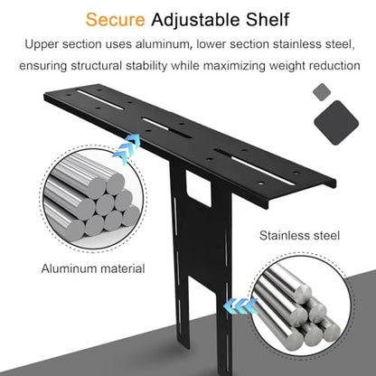 IFCASE Above/Behind Desk Monitor Shelf Mount Holds SLR Camera, Light Webcam, Microphone Fits VESA 75mm 100mm Compatible with Monitor Arm (Black, Shelf)