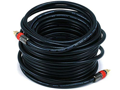 Monoprice RG6 RCA - RG6/U 75ohm, CL2 Rated, Digital Coaxial Audio Cable,for S/PDIF, Digital Coax, Subwoofer & Composite Video, 50 Feet, Black - size: 50 feet