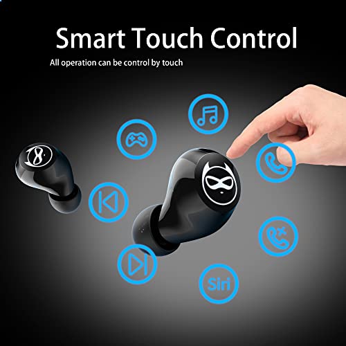 Gray Wireless Bluetooth 5.0 Earbuds, B88-1, IPX5 Waterproof, 36H Playtime, Built-in Mic, LED Display, USB-C, for Kids, Boys, Adults, Gaming - color: Gunmetal‑Hero