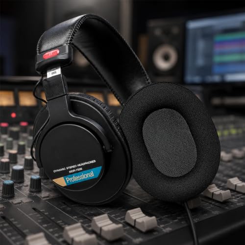Replacement Ear Pads for Sony MDR-7506 MDR-V6 MDR-V7 MDR-CD900ST Headphones, Mesh Fabric Earpads Cushions with Memory Foam, Extra Thick Ear Cups for Studio Monitor Headset, 1 Pair-Black