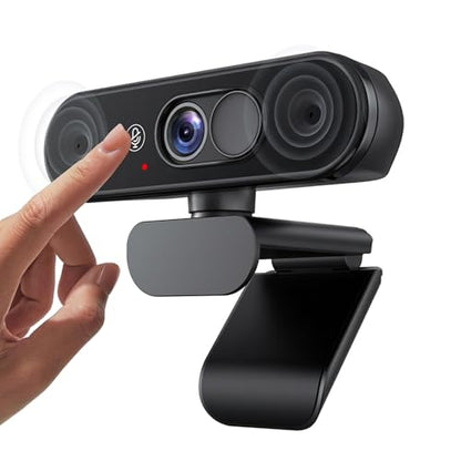 1080P Webcam with Mic, Privacy Cover, Mute Button for PC/Laptop | Dual privacy: mic mute button and lens cover; USB plug and play for Zoom, Teams, streaming and video calls - color: 1080P