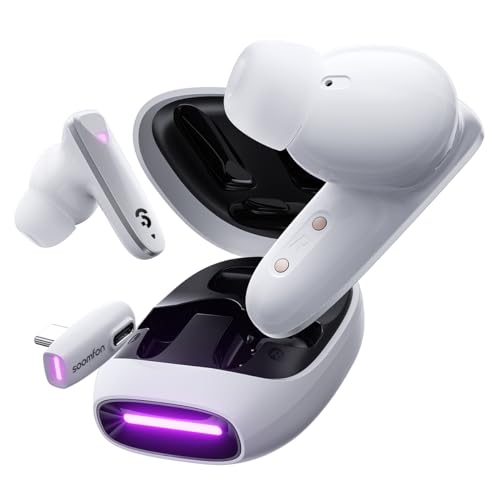 SOOMFON VR Wireless Gaming Earbuds 16ms Low Latency, Dual Connection, 2.4GHz Wireless, USB-C Dongle Included - Compatible with Quest 2, Quest Pro, PS5, PS4, Steam Deck, PC, Switch