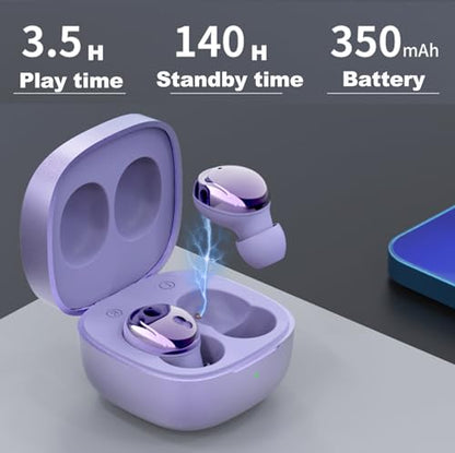 Xmenha Xy30 Mini Wireless Silver Bluetooth Earbuds for Small Ears, Invisible, Lightweight, Water Resistant, Sports & Exercise - color: Silver