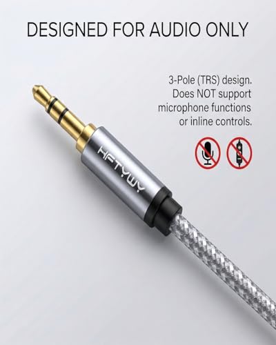 90-Degree Right Angle Aux Cord 4ft, 3.5mm Audio Cable Nylon Braided, Hi-Fi Stereo Sound for Car Stereo, Headphones, Speakers, Desktop Gaming - No Bulk, No Strain - size: 4ft