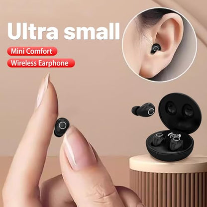 Mini Invisible Earbuds for Work and Sleep - Best Small Earbuds for Small Ear Canals - color: Black