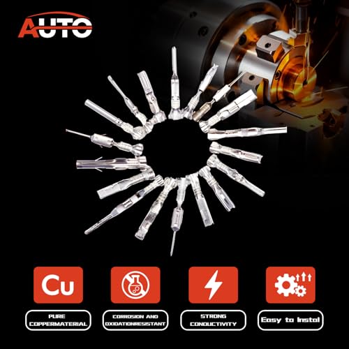 640Pcs 2.8/4.8/6.3mm Crimp Terminal Block Assortment Kit | Quick Splice Male and Female Wire Spade Connector for Car Audio Speaker Electrical Wiring