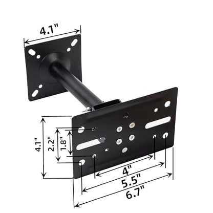 Speaker Wall, Ceiling, or Shelf Mounts Brackets Holders and Stand Mount | Heavy Duty Support up to 80lb, Adjustable Swivel & Tilt (2 Packs,Black)