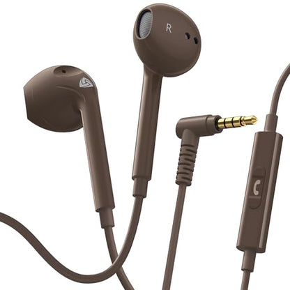 LUDOS Zenith Wired Earbuds in-Ear Headphones, 5 Year Warranty, Earphones - color: Brown, size: 3.5 mm