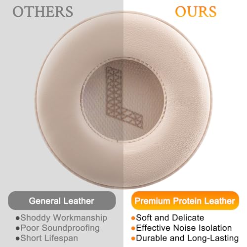 SOULWIT Replacement Earpads for JBL Live 670NC On-Ear Headphones(Do Not Fit Tune 670NC), Ear Pads Cushions with Soft Protein Leather and High-Density Noise Isolation Foam - Sandstone - color: Sandstone