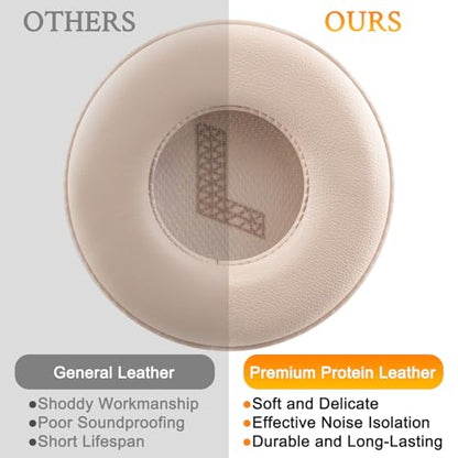SOULWIT Replacement Earpads for JBL Live 670NC On-Ear Headphones(Do Not Fit Tune 670NC), Ear Pads Cushions with Soft Protein Leather and High-Density Noise Isolation Foam - Sandstone - color: Sandstone