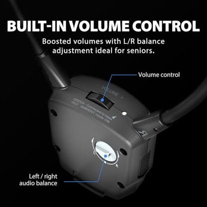 Avantree HT381 - Wireless TV Earbuds with RF Transmitter | TV earbuds with optical and AUX support plus left-right balance and volume.
