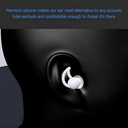 1 Pair Silicone Fin Ear Mold Earbud Tips for Acoustic Coil Tube Earpiece