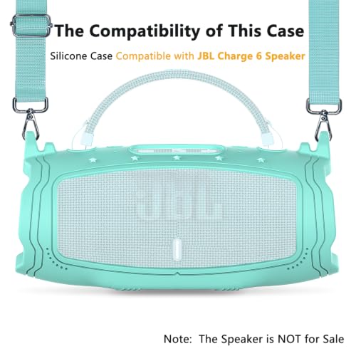 Silicone Cover Case for JBL Charge 6 Portable Bluetooth Speaker - color: Teal