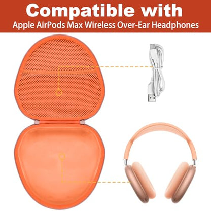 Hard Case for Apple AirPods Max 2/AirPods Max Wireless Headphones - color: Orange Case