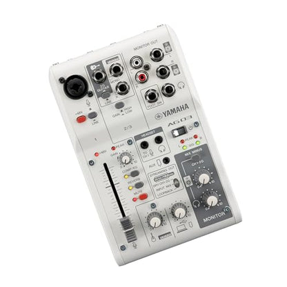Yamaha AG03MK2 White 6-Channel Live Streaming Loopback Mixer/USB Interface with Steinberg Software Suite | Steinberg Software Suite - color: White, style: AG03 MK2