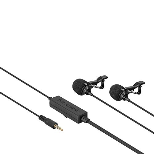 Saramonic LavMicro 2M | Dual Lavalier Microphones for Cameras, Smartphones, Tablets, Recorders, Mixers, & More - size: 2x 3.5mm TRS/TRRS Output