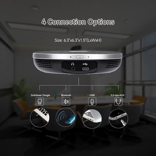TONGVEO 4K Conference PTZ Camera 3X Zoom & Bluetooth Speakerphone System | 4K UHD 3X Optical Zoom, 93° FoV, USB3.0 HDMI PTZ Camera, Wireless Bluetooth Speakerphone, Zoom & Teams Compatible - color: Space