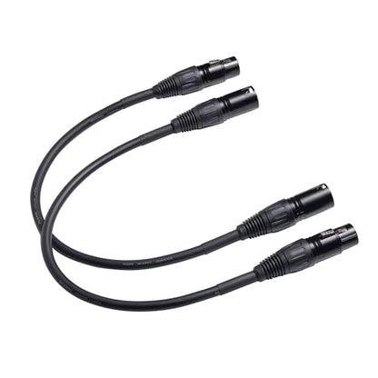 XLR Cable, Balanced DMX Cable, 3 Pin Male to Female Microphone Cable Mic Patch Cords Compatible with Speakers, Mixer, 2 Pack (1FT) - size: 12 in