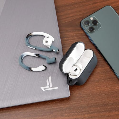 WC HookZ - Patented Upgraded Over Ear Hooks for AirPods Pro 1, 2 & AirPods 1, 2 & 3- Two Size Pairs Included in Package, Unique Left & Right Hook, Made by Wicked Cushions | Mixed Marble - color: Marble