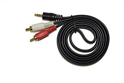 HQRP 4ft Audio Y Cable Splitter/Stereo Cord Compatible with Bose Lifestyle Subwoofer PS18 PS28 PS38 PS48 III Powered Speaker System, 1 Mini Plug to 2 RCA Plugs