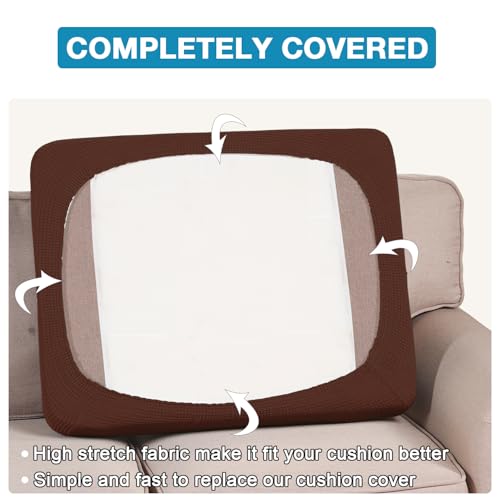 Flamingo P Super Stretch Couch Cushion Cover 1 Pack Individual Seat Slipcover with Elastic Bottom, Machine Washable Furniture Protector (1 Seat Cushion Cover, Burnt Brick) - color: Burnt Brick, size: 1 Seat Cushion Cover