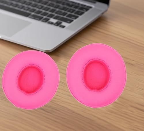 Headphone Replacement Ear Pad Cover Compatible with Beats by Dre Solo3 Solo2 Wired Wireless Headphones Protein Leather Memory Foam Headphone Cushion Ear Muffs-Twilight Red - color: Twilight Red