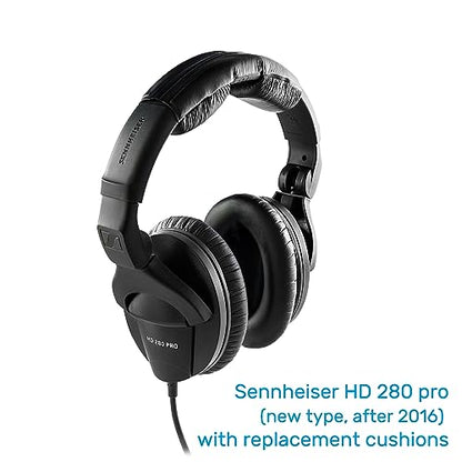 Pads Compatible with Sennheiser HD280 (redesigned Version) Earpads and Headband Pad Kit Replacement for HD 280 (PRO) HMD280 Ear Pads Headphones Cushion Padding Black (Earpads & Headband Kit)