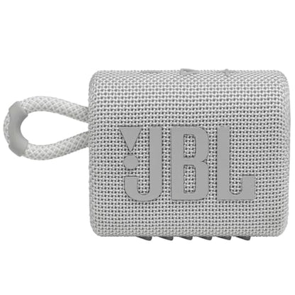 JBL Go 3 - Portable Mini Bluetooth Speaker, big audio and punchy bass, IP67 waterproof and dustproof, 5 hours of playtime, speaker for home, outdoor and travel (White) - color: White, style: GO3