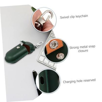 NUOBESTY Waterproof Earphone Case for Earbuds 3i, Anti-Lost Scratch-Proof Earbud Storage Bag in Dark Green for Travel and Outdoor Use
