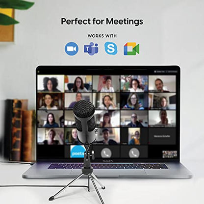 TALK WORKS USB Microphone with Tripod - External Microphone for Computer - Gaming, Streaming, Meetings, Podcasts, Recording and More - Adjustable and Portable with USB Cable Included
