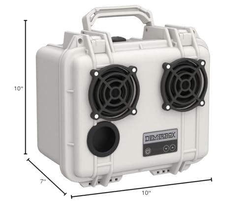 DemerBox: Waterproof, Portable, and Rugged Outdoor Bluetooth Speakers. Loud Sound, Deep Bass, 40+ hr Battery Life, Dry Box + USB Charging, Multi-Pairing Party Mode. Built to Last (Uyuni White, DB2) - color: Uyuni White