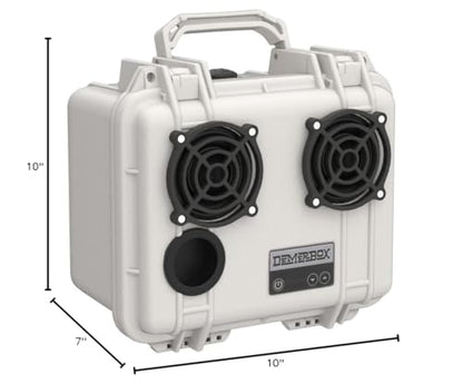 DemerBox: Waterproof, Portable, and Rugged Outdoor Bluetooth Speakers. Loud Sound, Deep Bass, 40+ hr Battery Life, Dry Box + USB Charging, Multi-Pairing Party Mode. Built to Last (Uyuni White, DB2) - color: Uyuni White