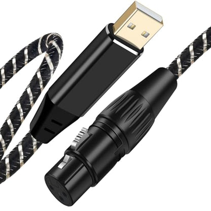XLR Female to USB-A Recording Cable, USB Microphone Cable - 3M/10FT - size: 10FT