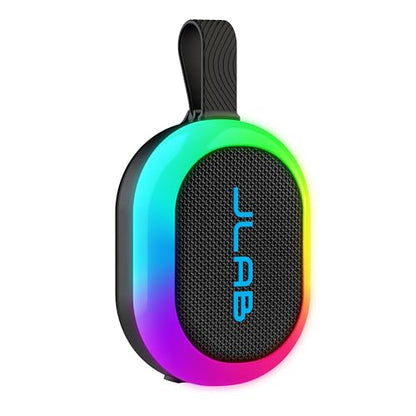 JLab, Pop Party, Portable Bluetooth Speaker, Waterproof IP55, Customizable RGB LED, Black - color: Midnight Black