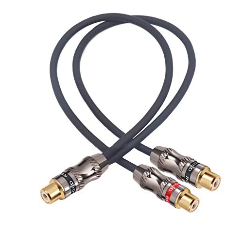 Y-Cable, RCA Female to 2 RCA Female Adapter, Video/Audio Splitter, 10" (25 cm) - color: F-2F