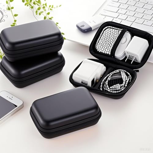 Portable Data Cable Storage Case, Rectangular Earphone Bag, Key Packaging, Coin Pouch, Change Storage Bag(black) - color: black