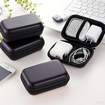 Portable Data Cable Storage Case, Rectangular Earphone Bag, Key Packaging, Coin Pouch, Change Storage Bag(black) - color: black