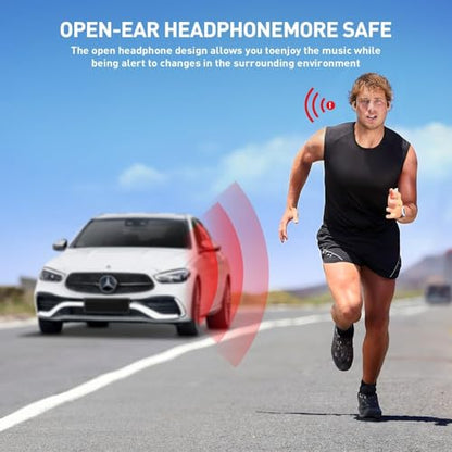 Swimming Headphones,IPX8 Underwater Swimming Headphone with LED Display,Bone Conduction Swim Headphone Built-in 32G Memory MP3 Player,Open Ear Earphones for Running Cycling