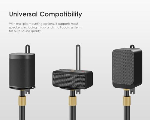 FITUEYES Universal Speaker Stand Pair, with Height Adjustable, Black,1 Pair - color: Black