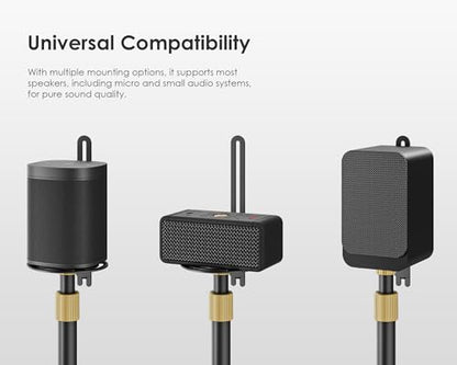 FITUEYES Universal Speaker Stand Pair, with Height Adjustable, Black,1 Pair - color: Black