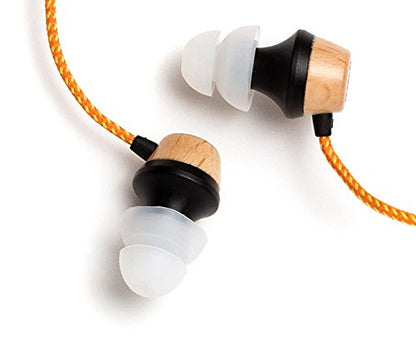 Symphonized ALN Premium Genuine Wood in-Ear Noise-isolating Headphones, Earbuds, Earphones with Mic (Orange Stripe) - color: Orange Stripe